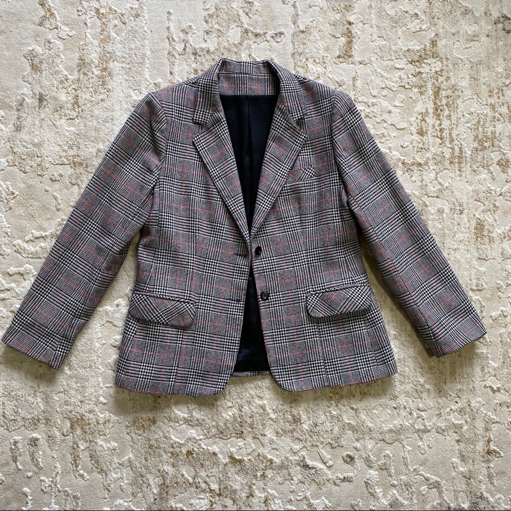 Wool houndstooth blazer